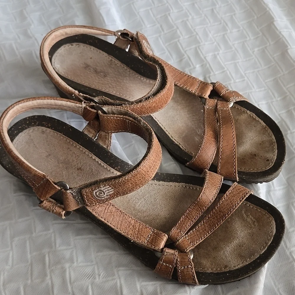Teva Ventura Women's Brown Wedges Sandals Size 9.5 Summer Shoes